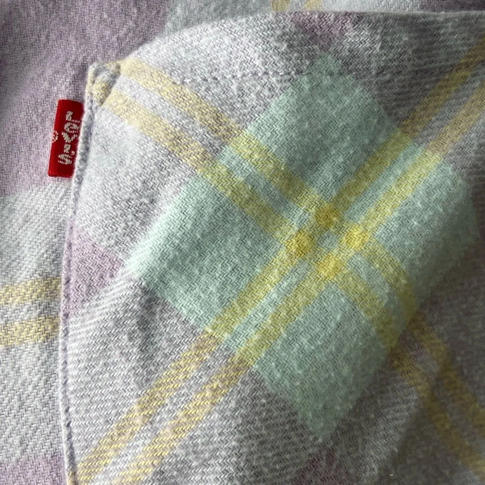 Levi's Kids Plaid Shirt in Purple and Yellow
